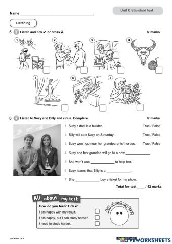 UNIT 6 6º AUDIO TEST