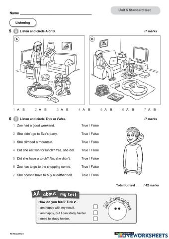 5º UNIT 5 AUDIO TEST