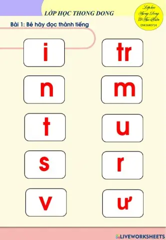 Ôn ghép vần s, tr, r, v