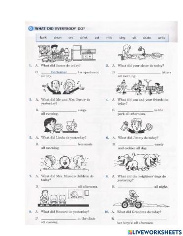 Regular and Irregular verbs in past