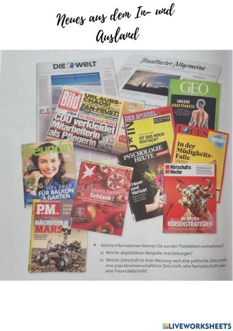 Nachrichten aus dem In- und Ausland