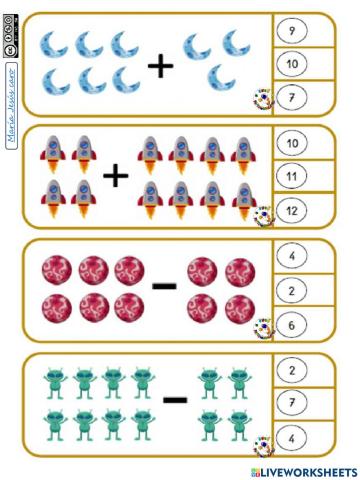 Sumas y restas sistema solar 2