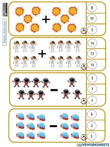 Sumas y restas sistema solar 1