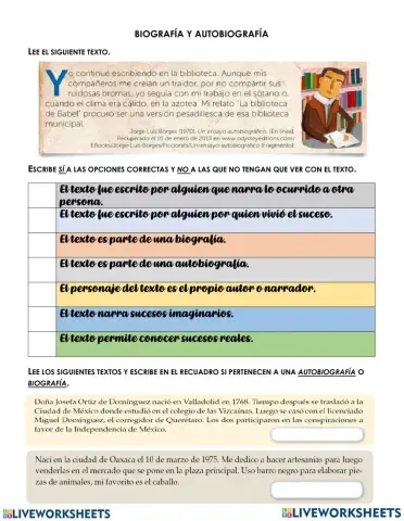 La biografía y autobiografía