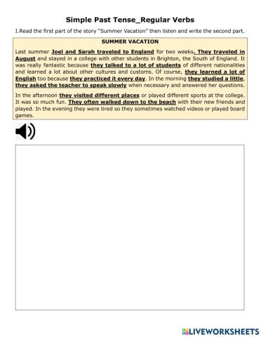 Simple Past Tense-Regular Verbs