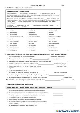 Test - Revision test Unit 7A