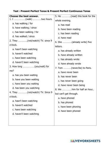 Present Perfect&Present Perfect Con