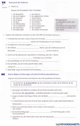 Ausblick L1 Genitiv Schüleraustausch