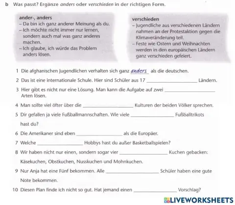 Ausblick L1 verschieden vs anderen