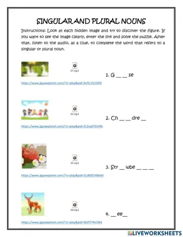 Singular and Plural Nouns