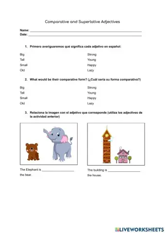 Comparative and superlatives adjectives