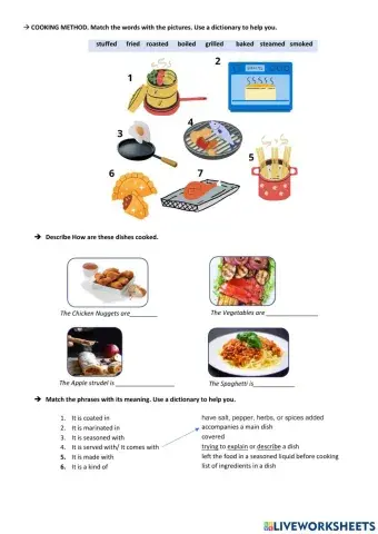 Describing a dish. Cooking method