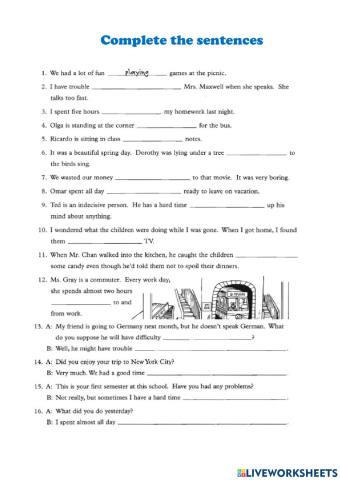 Special Expressions followed by -ING