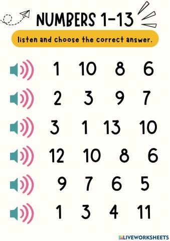 Numbers 1-13