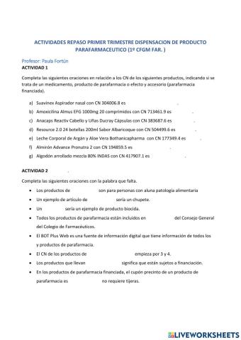 Repaso actividades DPP