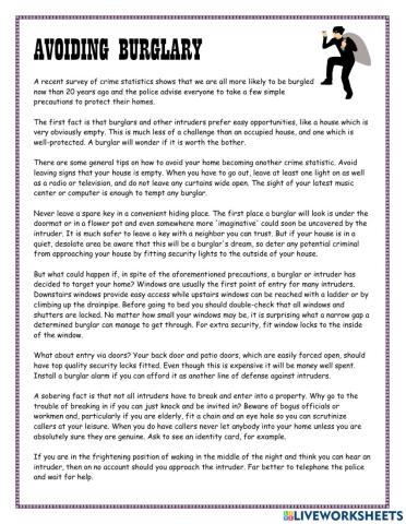 Avoiding Burglar Reading