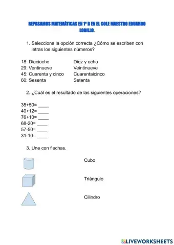Repaso matemáticas primero