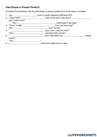 Present Perfect vs. Simple Past