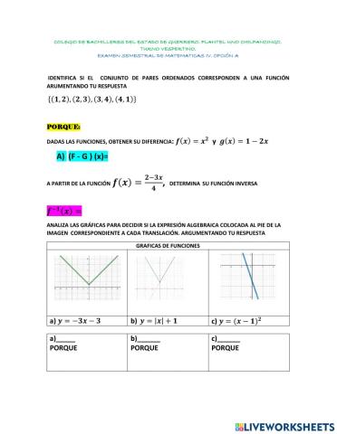Examen de matematicas iv. opcion a