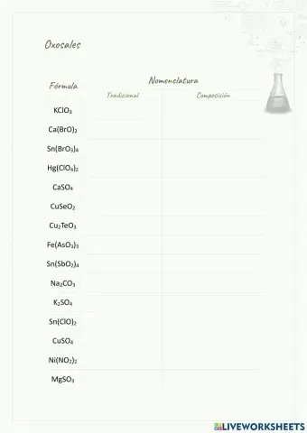 Formulacion de oxosales