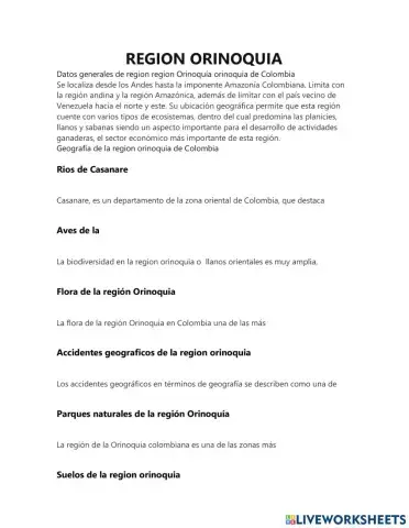 Region de la orinoquia