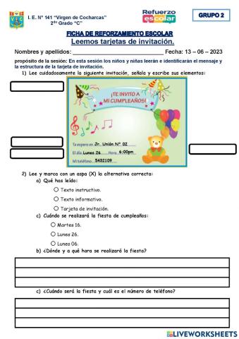 Tarjeta de invitación 2