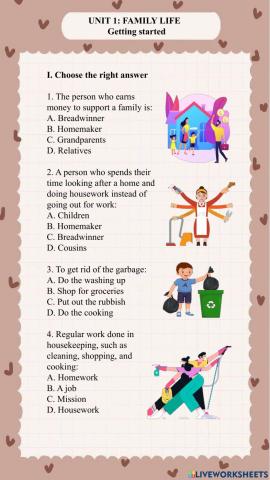 Unit 1: Family Life
