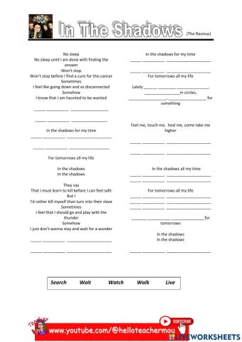 SONG: IN THE SHADOWS (The Rasmus)