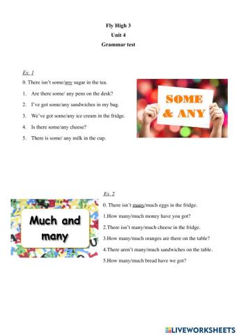 Fly High 3, Unit 4 , grammar test (by Levytska B. 340)