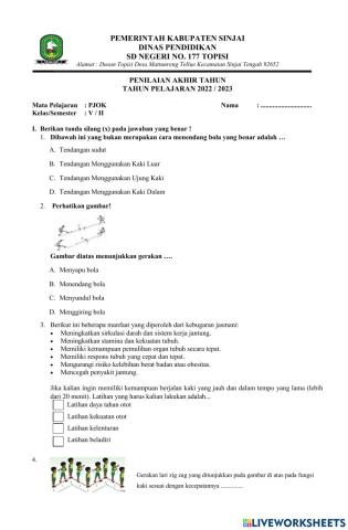 Soal PAT PJOK