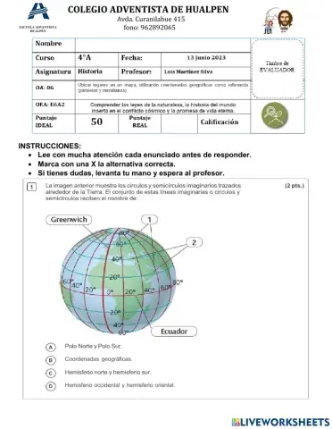 Evaluación Historia 01