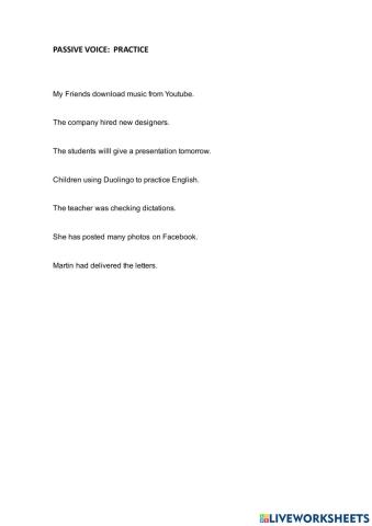 Passive voice practice