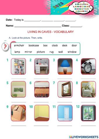 Vocabulary living in caves