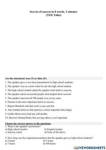 Secrets of success in 8 words