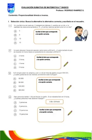 Proporcionalidad directa e inversa