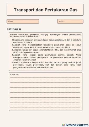 Praktikum Transport dan Pertukaran Gas