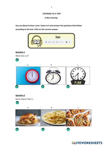 BOOST: Listening to a Text Practice – A Nice Evening