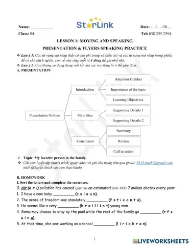 ONLINE-Foreign-S4-W1-L1-PRESENTATION&FLYERS SPEAKING PRACTICE