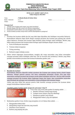 Soal PAT Tema 9
