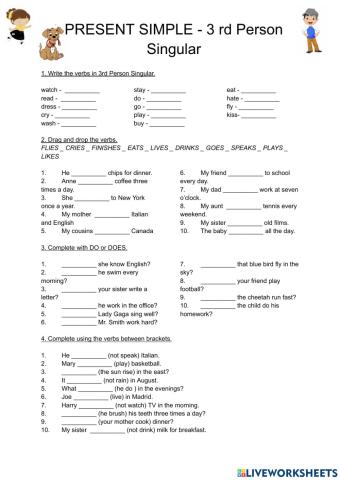 Present Simple - 3rd Person Singular