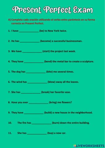 Irregular Verb Sentences