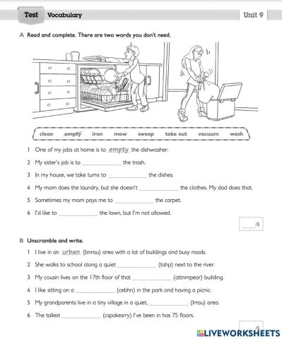 4º Vocabulary Unit 9