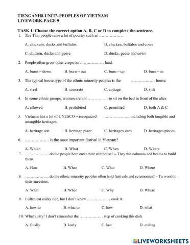 Livework Book Tieng Anh 8 - Unit 3 - page9