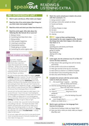 Sp Pre-I Reading Listening Extra Unit 1