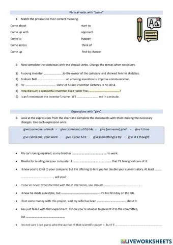 Expressions and phrasals