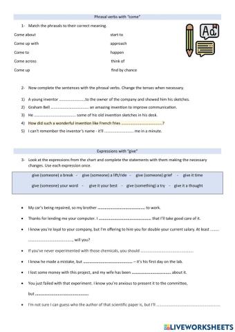 Expressions and phrasals