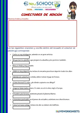 Conectores de adición y secuencia