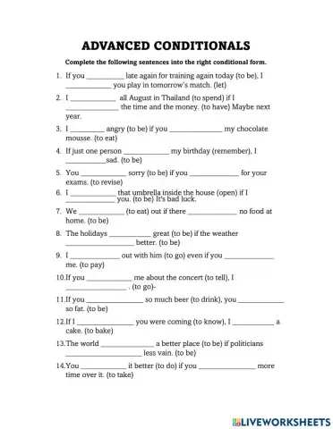 Advanced Conditionals: Mixed