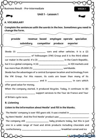 Unit 1 - Lesson 1 - Companies
