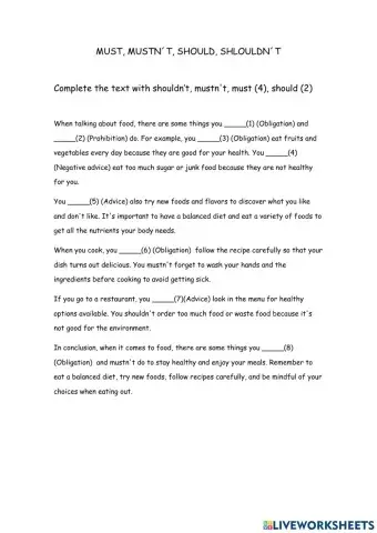 Modals Should and Must